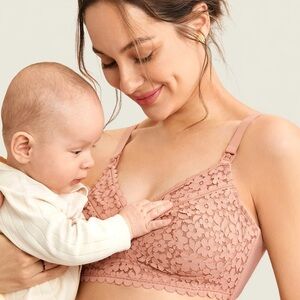 Momanda Lace Hands Free Pumping Bra - Cream Coffee, 32C